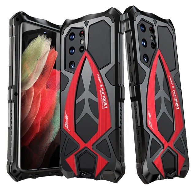 LUPHIE Aluminum Metal Silicone Shockproof Case for Samsung Galaxy S26 S25 S24 S23 S22 Ultra 5G Dirt Shock Proof Cover