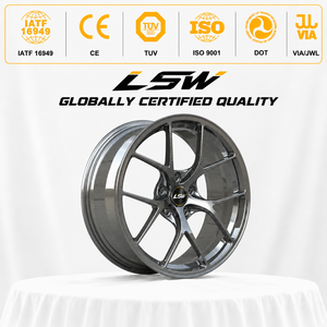 LSW LS8051 Five <b>Spoke</b> Alloy <b>Wheel</b> Gloss Black with Machine Face One Piece Cast for Passenger Car Retrofit Upgrade - Product Image 3