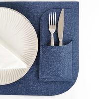 Style nordique feutre porte-couverts Table à manger ustensile poche à la main porte-vaisselle 3 pièces