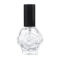 Botella vacía de vidrio plano portátil de 10ml con tapón de rosca para recarga de muestra de Perfume de fragancia Rosa Pedido mínimo 100PCs