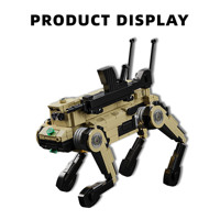 Robot Perro Lobo Mecánico Militar No Tripulado, Bloques de Construcción de Plástico ABS, Modelo Militar Educativo para Armar