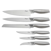 Ensemble de couteaux de cuisine Premium Scole en acier inoxydable, ustensiles de cuisine écologiques, couteaux de chef et utilitaires ambidextres, finition hautement polie pour