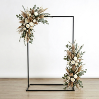 Arche de mariage en métal noir de style romantique, design détachable, support carré, présentoir floral, décoration de cérémonie