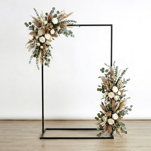 Black Metal Wedding <b>Arch</b> <b>Frame</b> Square Stand Floral Backdrop Display Rack Ceremony Stage Decoration - Product Image 1