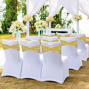 Lot de nœuds de chaise à sequins de luxe, couleurs or et argent, pour événements et mariages - Product Image 6
