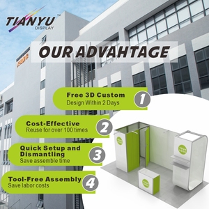 <span class=keywords><strong>Profilé</strong></span> en aluminium pour stand d'exposition commercial personnalisé Shell Scheme Event Booth Design square Arch Trade Show Booth - Product Image 4