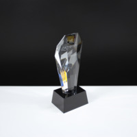 Trophées Hitop en cristal K9, origine Zhejiang, trophée globe, gravure de logo, récompense, forme hexagonale, thème amour