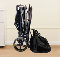Chariot de courses pliable de luxe en aluminium, pliage à une touche, chariot en tissu pour le camping en plein air, les voyages et les courses