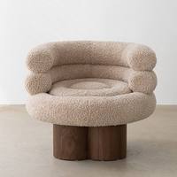 Fauteuil en tissu rétro moderne, dossier réglable manuellement, pieds en bois massif, siège de détente pour la maison, le bureau, la chambre à coucher, le salon