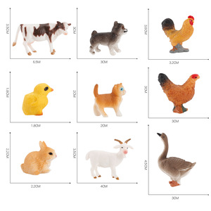 Figuras de Animales de Granja en Miniatura de Fábrica OEM: Pollo, Pato, Ganso, Perro, Conejo para Escenarios de Mesa de Arena para Niños - Product Image 2