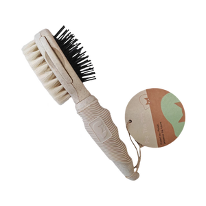 Double Sided <b>Pet</b> Grooming <b>Brush</b> For Cats Soft Bristles And Black Pins Plastic Handle Eco Friendly Design - Product Image 2