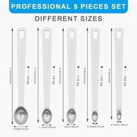 Ensemble de 5 mini-cuillères doseuses en acier inoxydable robustes pour la cuisine, la pâtisserie, la cuisson, les assaisonnements et les épices