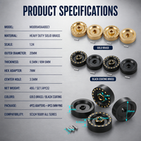 Adaptateur hexagonal en laiton pour roue, contrepoids 7 mm, lot de 4 pièces, pièces de mise à niveau pour voiture RC, compatible avec moyeu de voiture RC Crawler 1/24
