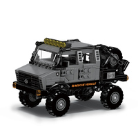 MOULD KING 24102 Ensemble de blocs de construction de modèle de véhicule de sauvetage, briques MOC, camion à assembler, jouets de puzzle pour voiture, cadeau de Noël