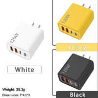 Adaptateur de charge rapide 120W à 4 ports USB-C PD pour téléphone portable – Vente en gros usine – Chargeur universel