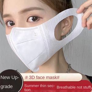Einweg 3D Wide Earloop Atemschutz maske Sommer Atmungsaktives dünnes Gesicht Kleine Erwachsene Schwarz & Weiß Wieder verwendbare Gesichts bedeckung Großhandel - Product Image 5