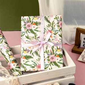 MAYPLUSS Floral Wrapping <b>Paper</b> <b>Roll</b> 17Inch x 33Feet Reversible Pink Grid Spring Summer Gift <b>Wrap</b> Eco-Friendly - Product Image 5