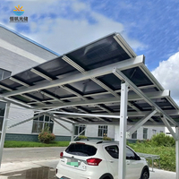 Structure de carport solaire moderne, support de montage photovoltaïque, auvent de stationnement
