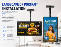 Panneau publicitaire pour plafond de toit, écran publicitaire, signalisation numérique, panneaux de menu numériques pour restaurants