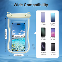 Pochette Téléphone Étanche Lumineuse avec Film de Transmission de Lumière à 99% pour Vidéo 4K, Sac Étanche IPX8 30M avec Fenêtre Tactile