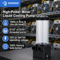 Pompe de refroidissement liquide haute puissance OCOCOO D700, débit max. 1080 LPH, hauteur de refoulement 15 m, capuchon supérieur 3 ports, réservoir acrylique pour le refroidissement des serveurs GPU HPC