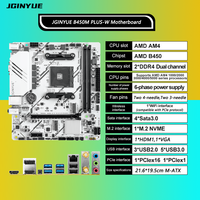 Carte mère JGINYUE B450M PLUS-W DDR4 M-ATX pour ordinateur de bureau, compatible avec les processeurs des séries AM4 1000, 2000, 3000, 4000, 5000