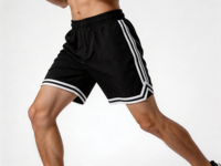 Short de bain pour homme à séchage rapide, imprimé floral, taille élastique, noir uni avec bordures blanches, style boardshort