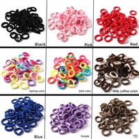 Élastique à cheveux personnalisé de 3 cm, coloré, style coréen, dessin animé, haute élasticité, pour enfants, blanc