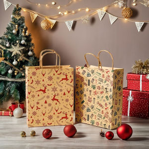 Muestra gratuita personalizada de lujo estampado en caliente logo Zapatos Ropa embalaje papel bolsa de perfume joyería bolsas de regalo de Navidad - Product Image 1