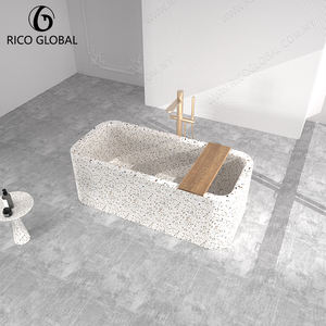 อ่างอาบน้ำหินขัดแบบตั้งอิสระหรูหราอ่างอาบน้ำหินดีไซน์ทันสมัยสำหรับห้องน้ำสุดหรู - Product Image 1