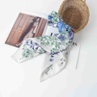 Écharpe en soie de mûrier 100% personnalisée, 14 mommes, pour femmes, mode de luxe, motif floral, 90*90cm, écharpe carrée, OEM | Vente en gros ODM