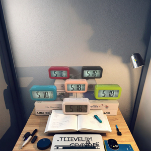 Digital Alarm Desk <strong>Clock</strong> for Bedroom Battery Operated Smart Night Light 12/24H Display Snooze Temperature Calendar Function - Product Image 5