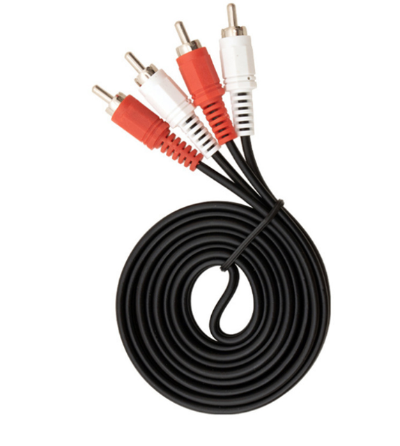 1.5-meter 2RCA to 2RCA Audio Cable, Lotus Two-pair Two-way Audio Cable, 4-joint Gold-plated Double-lotus Audio AV Cable