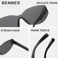 Vente en gros de lunettes de soleil d'extérieur Rennes ZY801 à monture noire ovale simple pour hommes et femmes avec lentilles optiques UV400 personnalisées
