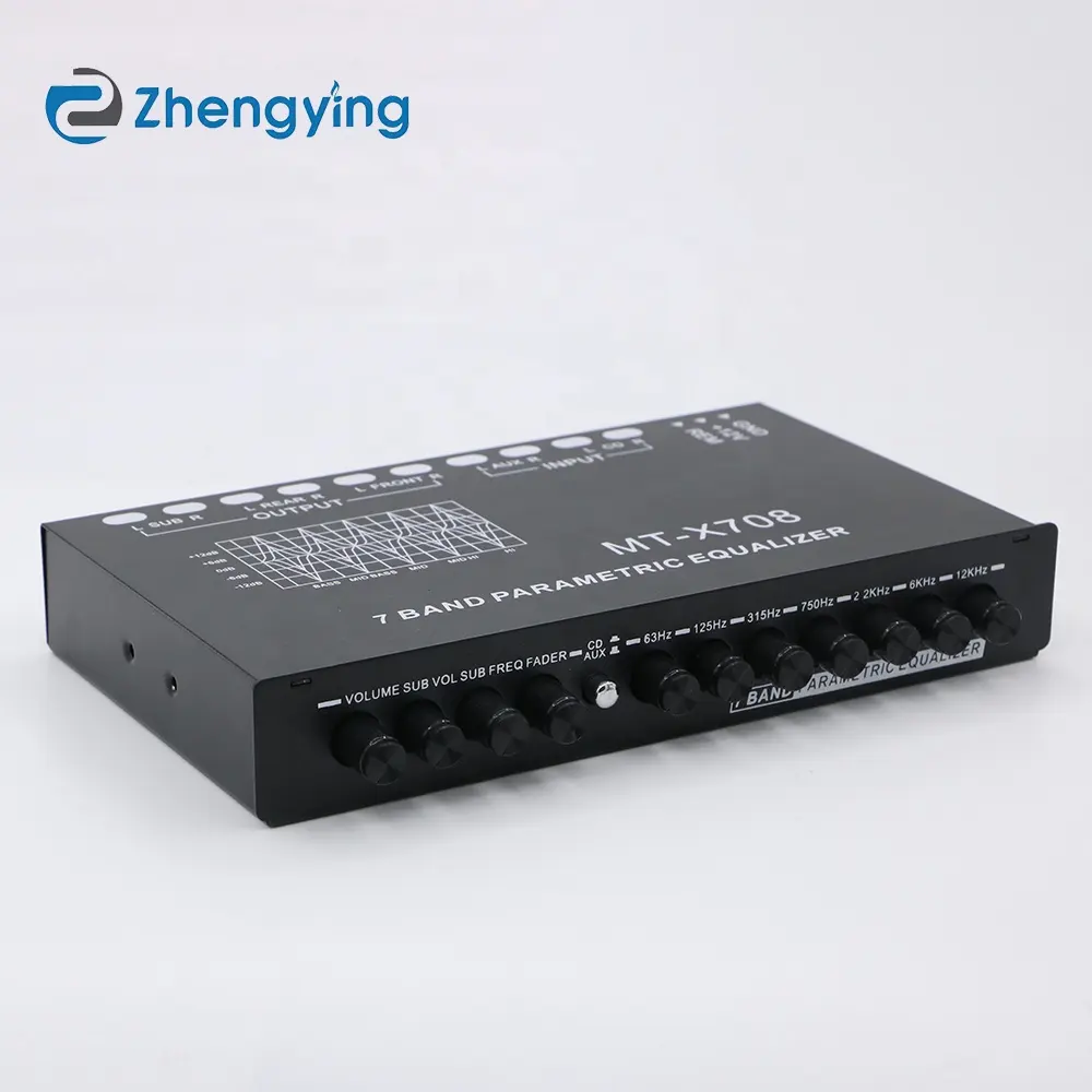 Zhengyin-ldzs equalização gráfica, 7-band, pré amplificador com subwoofer de frequência, 12v, alta fidelidade, amplificador de carro