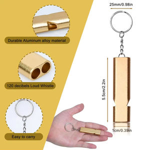 Silbato de Emergencia de Latón Sólido con Mosquetón para Senderismo, Camping, Viajes, Seguridad Personal, Herramienta Duradera, Campana para Oso - Product Image 4