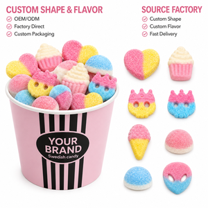 Caramelos Suecos Personalizados Halal Sin Gelatina, Gomitas Suaves y Masticables, Venta al por Mayor de Fábrica - Product Image 1