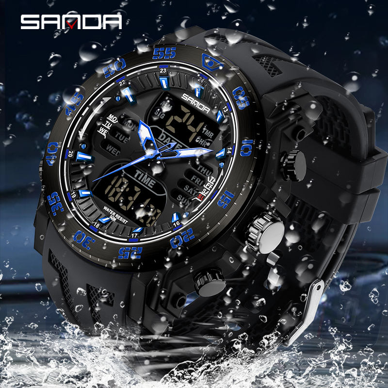 Horloge Quartz Polshorloges Sport 50M Waterdicht Wekker Digitaal