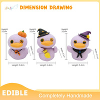 Accesorios para Hornear Hechos a Mano de Alta Calidad, Decoración Comestible para Pasteles con Forma de Pato 3D, Adornos para Cupcakes de Halloween