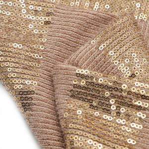 Vải dệt kim Hacci mùa đông, chất liệu polyester rayon viscose spandex pha sequin thêu, nhuộm trơn - Product Image 5