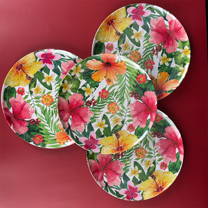 Bestwares الصيف نمط زهرة استوائية يوصي وعاء تقديم البلاستيك كوب أواني الطعام الميلامين - Product Image 1