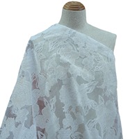 Nouveau Design Organza Tissu Imprimé Organza Fil Grand Floral Dentelle Brûlé Fleur Jacquard Tissu Imprimé pour Chemises D'été