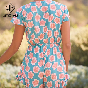 Hawaii Hot Selling Knee Length <strong>Dress</strong> Custom Printed <strong>Elastic</strong> Shirred <strong>Tops</strong> Beach Hawaiian Linen Rayon <strong>Dress</strong> Women - Product Image 3