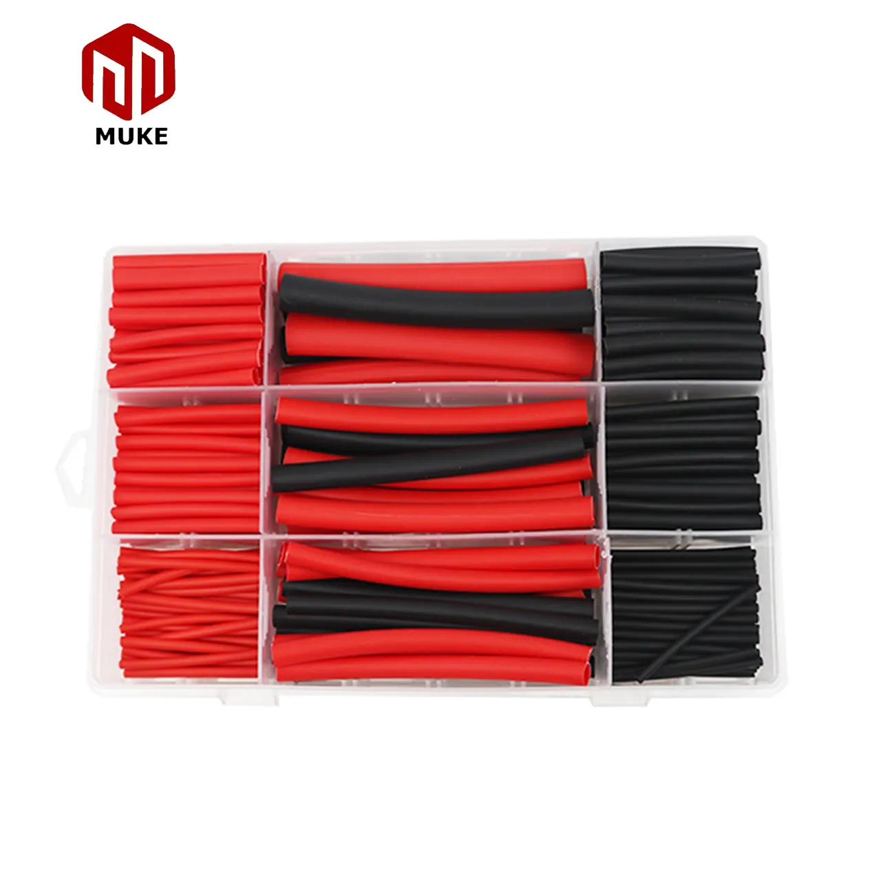 270pcs/box 3:1 Red Black Heat Shrink Tube With Glue Dual Wall Tubing Cable Sleeve Tube Set 6 Size Kit Shrinkable Tube
