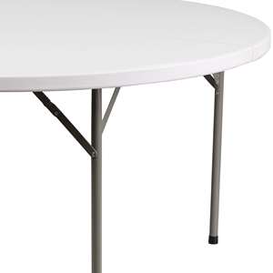 Mobilier d'extérieur personnalisé <span class=keywords><strong>Table</strong></span> <span class=keywords><strong>ronde</strong></span> <span class=keywords><strong>pliante</strong></span> portable pliable en plastique de <span class=keywords><strong>60</strong></span> pouces <span class=keywords><strong>Table</strong></span> de cuisine pour le restaurant, le camping et la randonnée - Product Image 4
