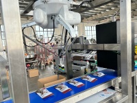 Robot manipulador de brazo de embalaje automático de selección y paquete, Robot Delta para embalaje de cartón de detergente en polvo
