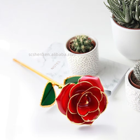 Rose naturelle préservée plaquée or 24 carats, écologique, longue durée de vie, cadeau romantique pour la Saint-Valentin, la fête des mères et les anniversaires