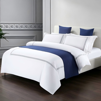Ensemble de literie de luxe en coton satiné blanc brodé sur mesure YOUMIAN pour hôtels