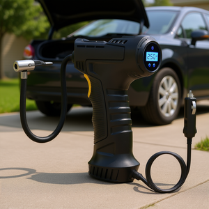 Pompe à air électrique portable 12V DC, compresseur de pneus numérique 150 PSI, gonfleur pour voitures avec écran LED - Product Image 2