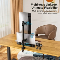 Support de bureau vertical pour deux moniteurs empilés, support vertical pour double écran de 17 à 32 pouces, capacité de 9 kg pour chaque moniteur